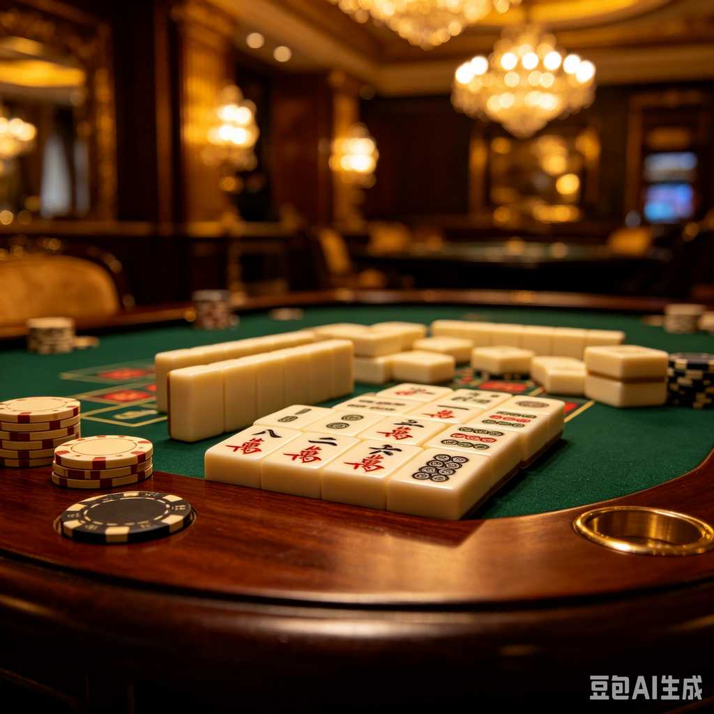 vintage text mahjong set